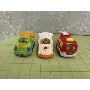 Vtech Go Go Smart Wheels Lot Of 3- Race Cars Fire Truck Working Sounds Lights
